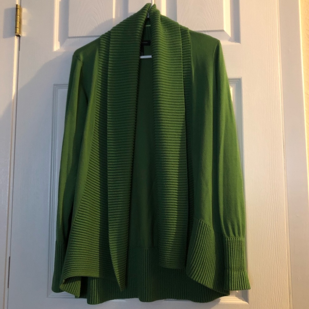 Inc Grass Green Shawl Collar Open Cardigan Size XL